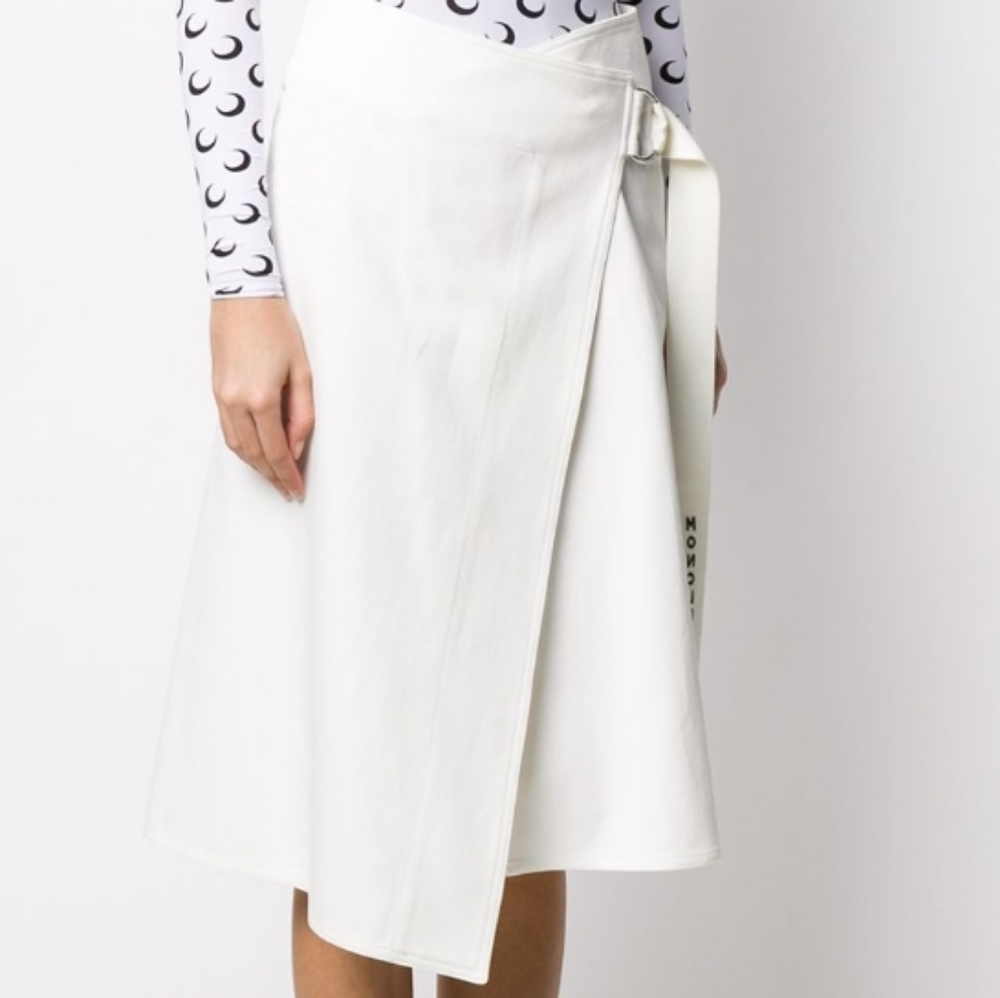Moncler wrap cotton midi skirt  Sz 42 - Picture 2 of 12
